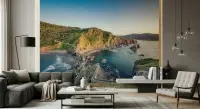 Golden Hour Coastal Cliffs Wall Mural