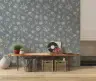 Delicate Floral Pattern Grey-Blue Wallpaper 4