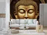 Golden Meditating Buddha Head Wall Mural 5