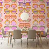 Vibrant Retro Sunglasses Pattern Wall Mural