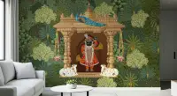 Pichwai Shrinathji Forest Wall Mural