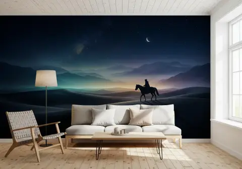 Starlit Desert Journey Wall Mural
