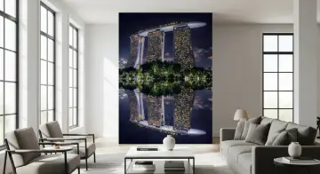 Singapore Marina Bay Sands Night Reflection Wall Mural