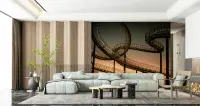 Illuminated Winding Staircase Wall Mural