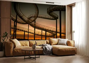 Illuminated Winding Staircase Wall Mural