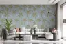 Dusty Blue Tropical Palm Tree Wall Mural 2