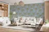 Dusty Blue Tropical Palm Tree Wall Mural 4
