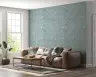 Aqua Blue Textured Fan Pattern Wallpaper 4