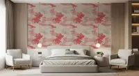 Abstract Blush and Coral Flow Pattern Wallpaper