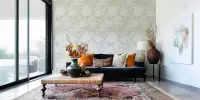 Subtle Floral Bloom Wallpaper in Sage Green and Cream