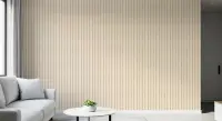 Cream Beige Vertical Stripe Textured Wallpaper