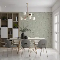 Delicate White Floral Vine Wallpaper
