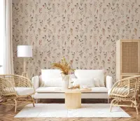 Delicate Watercolour Wildflower Wallpaper