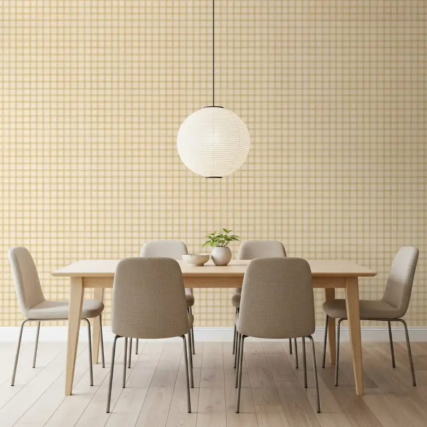 Soft Gingham on Canvas Wallpaper