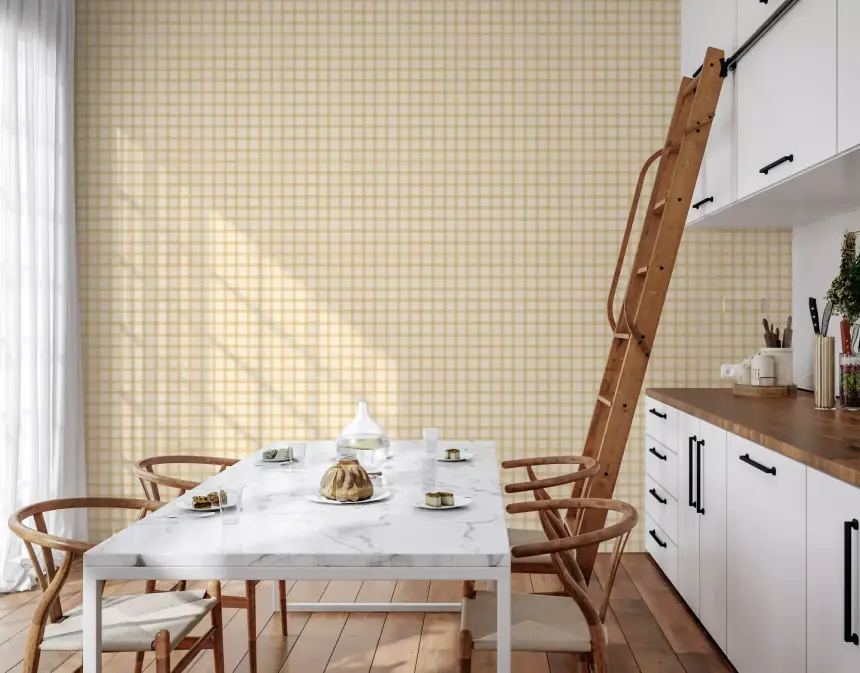 Soft Gingham on Canvas Wallpaper
