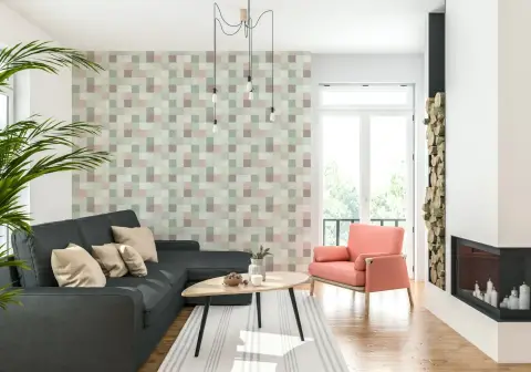 Soft Pastel Mosaic Geometric Wallpaper