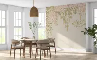 Delicate Pink Wisteria Blossom Wall Mural