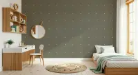 Earthy Green Textured Dotted Wallpaper