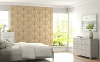 Art Deco Stylized Palm Fan Pattern Wallpaper