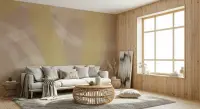 Muted Abstract Yellow and Beige Swirls Wallpaper
