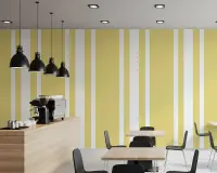 Pastel Yellow and White Vertical Stripe Wallpaper