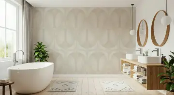 Elegant Cream Abstract Geometric Pattern Wallpaper