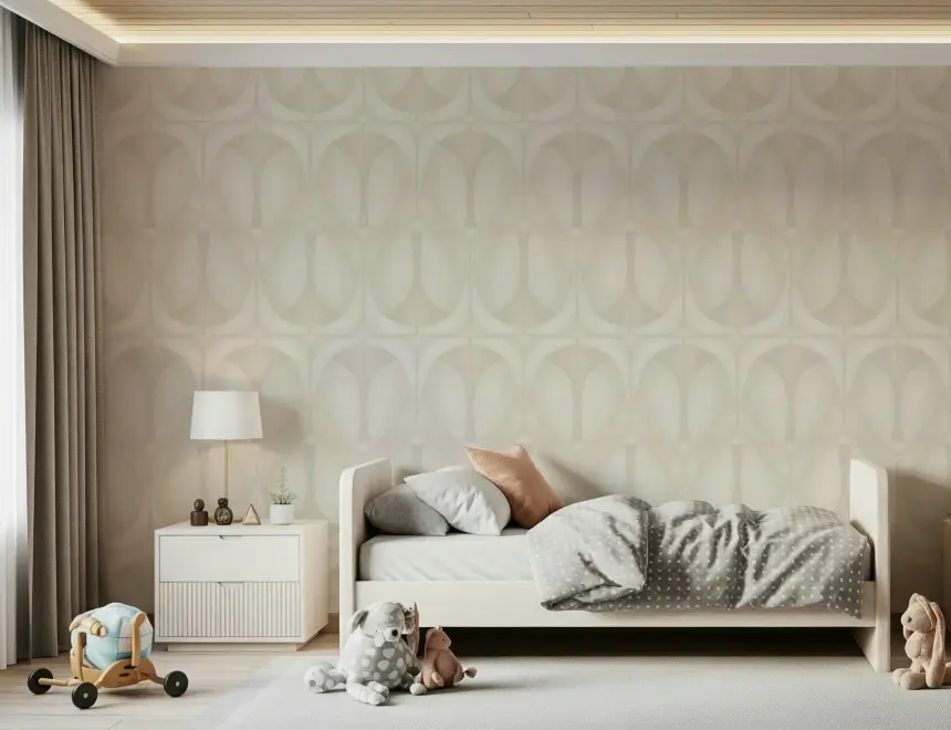 Softy DèCo Geometries - Cloud Dancer Wallpaper