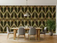 Vintage Art Deco Geometric Pattern Wallpaper