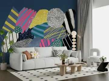 Modern Abstract Geometric Shapes Wall Mural