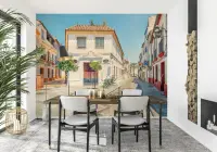 Charming European Cobblestone Street Wall Mural