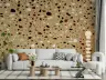 Ochre Maroon Terrazzo Fragment Wallpaper Mural 1