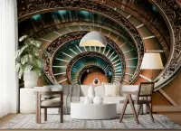 Ornate Spiral Staircase Architectural Wall Mural