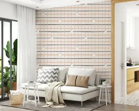 Whimsical Ghost Grid Pattern Wallpaper