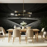 Monochrome Stadium Grandstand Wall Mural