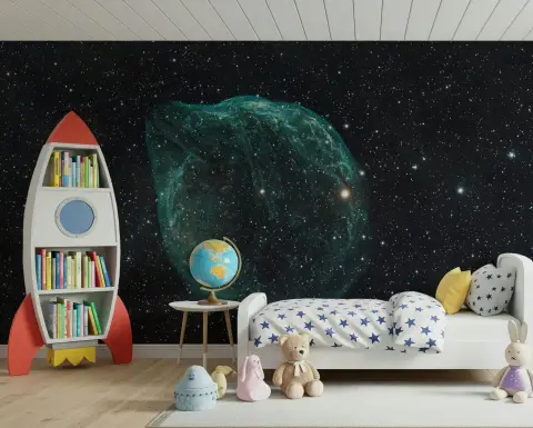 Cosmic Nebula Starry Sky Kids Room Wall Mural