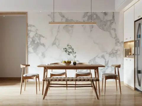 Elegant White Marble Texture Wall Mural