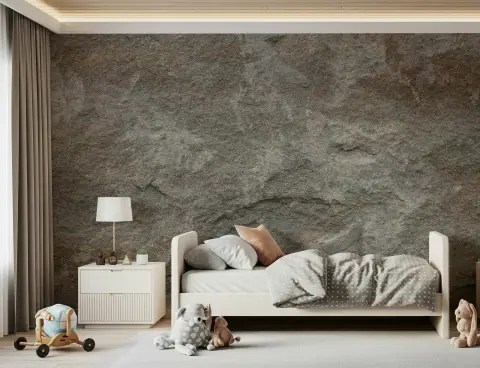 Rugged Greige Stone Cliff Wallpaper Mural