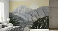 Abstract Marble Mountain Landscape Wall Mural