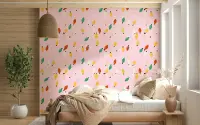 Festive String Lights Pink Wallpaper