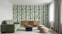 Violet Floral Stripe Wallpaper