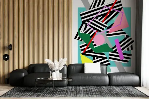 Geometric Chaos Abstract Wall Mural