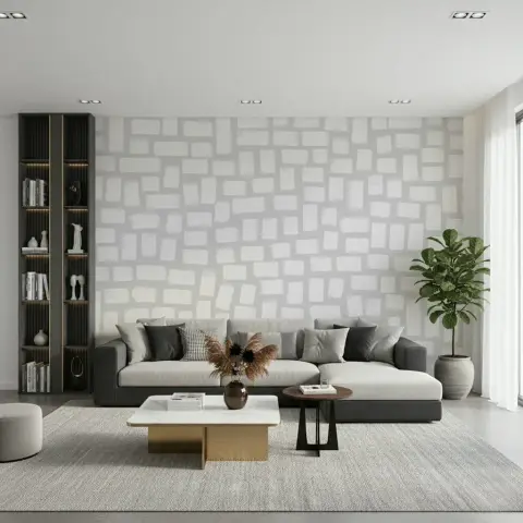 Modern Abstract Block Pattern Wallpaper