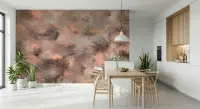 Abstract Peach and Grey Textured Wall Mural