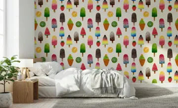 Whimsical Watercolor Ice Pop & Fruit Wallpaper