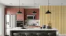 Ochre and Cream Vertical Stripe Wallpaper 1
