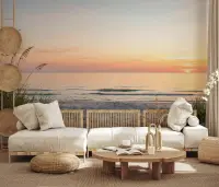 Coastal Sunset Horizon Wall Mural