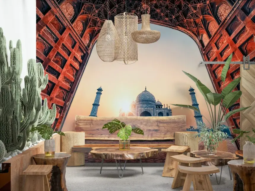 Taj Mahal Sunset Wall Mural