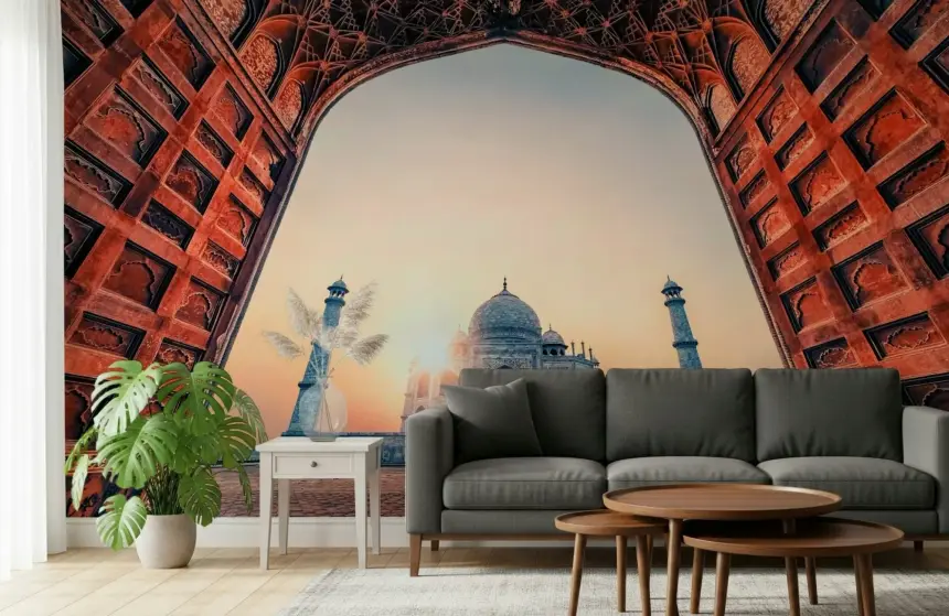 Taj Mahal Sunset Wall Mural