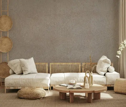 Elegant Taupe Speckled Stone Effect Wall Mural