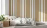 Modern Taupe and White Vertical Stripe Wallpaper 4